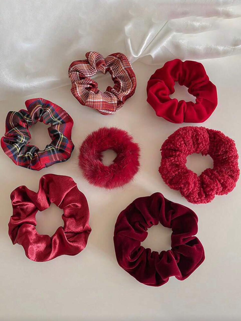 7 pcs Rabbit Plush Scrunchies
